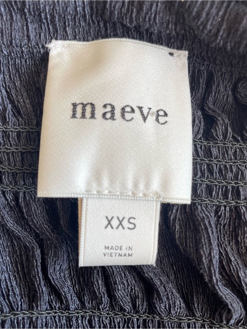 Anthropologie Maeve Smocked Button-Front Top – Black. - Picture 5 of 6